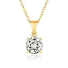 Load image into Gallery viewer, Crislu Necklace Brilliant Cut Solitaire Pendant Necklace Finished in 18kt Yellow Gold