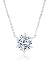 Load image into Gallery viewer, Crislu 6 Prong Solitaire Necklace Finished in Pure Platinum