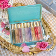 Load image into Gallery viewer, fragrances in blue tin