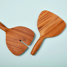 Load image into Gallery viewer, wide teak salad server set of 2