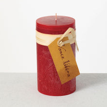 Load image into Gallery viewer, Timber Pillar Candle - 6”x3.25” - Cranberry Red