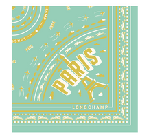 Load image into Gallery viewer, close up of yellow green and white eiffel tower and text PARIS over mint green