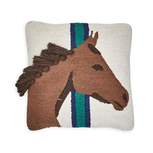 Load image into Gallery viewer, Horse Country Embroidery and Tassel Accent Throw Pillow - FINAL SALE