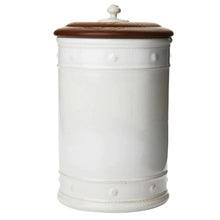 Load image into Gallery viewer, Juliska Berry and Thread 13'' Canister with Wooden Lid - Whitewash
