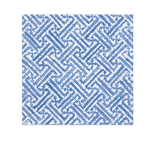 Load image into Gallery viewer, napkin with blue and white geometric pattern