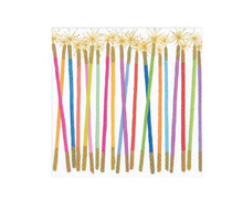 Load image into Gallery viewer, paper napkin with illustration of multicolor sparklers