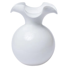 Load image into Gallery viewer, Vietri Hibiscus White Glass Large Fluted Vase