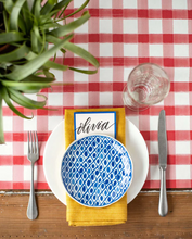 Load image into Gallery viewer, Hester & Cook Red Painted Check Runner