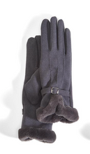 Load image into Gallery viewer, Cashmere-like Gloves With Faux Fur Cuff