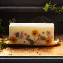Load image into Gallery viewer, 3 Wick Brick Botanical Candle - Lemon Blossom &amp; Lychee
