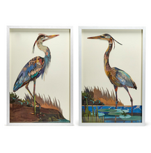 Load image into Gallery viewer, Heron / Crane Paper Collage Wall Art