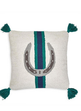 Load image into Gallery viewer, Horse Country Embroidery and Tassel Accent Throw Pillow - FINAL SALE