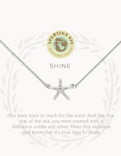 Load image into Gallery viewer, Sea La Vie Necklace Shine/Starfish silver on a card