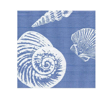 Load image into Gallery viewer, Caspari Shells Paper Cocktail Napkins in Ocean Blue - 20 Per Package

