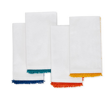 Load image into Gallery viewer, Color Play Lace Crotchet Trimmed Napkins - Set of 4