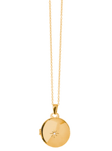 Load image into Gallery viewer, Spartina 449 Round Locket Necklace Starburst Gold