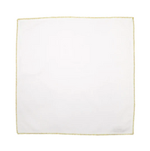 Load image into Gallery viewer, Vietri Cotone Linens Ivory Napkins with Gold Stitching