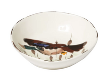 Load image into Gallery viewer, large shallow bowl painted with a Mallard