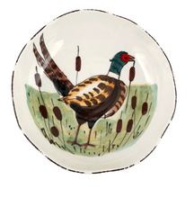 Load image into Gallery viewer, large shallow bowl painted with a Pheasant
