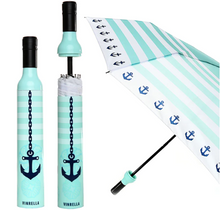 Load image into Gallery viewer, Vinrella Seaside Bottle Umbrella in three views