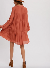 Load image into Gallery viewer, Button Up Tiered Shirt Dress - FINAL SALE