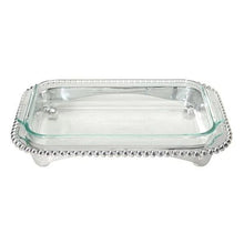 Load image into Gallery viewer, Mariposa Pearled Oblong Casserole Caddy with 3-Quart Pyrex