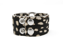 Load image into Gallery viewer, Spotted In White Leather Cuff- FINAL SALE