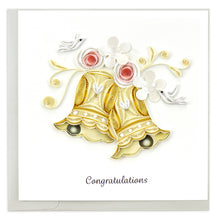 Load image into Gallery viewer, Quilled Wedding Bells Greeting Card
