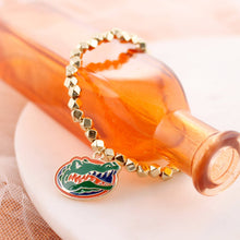 Load image into Gallery viewer, Florida Gold Stretch Bracelet with Enamel Logo
