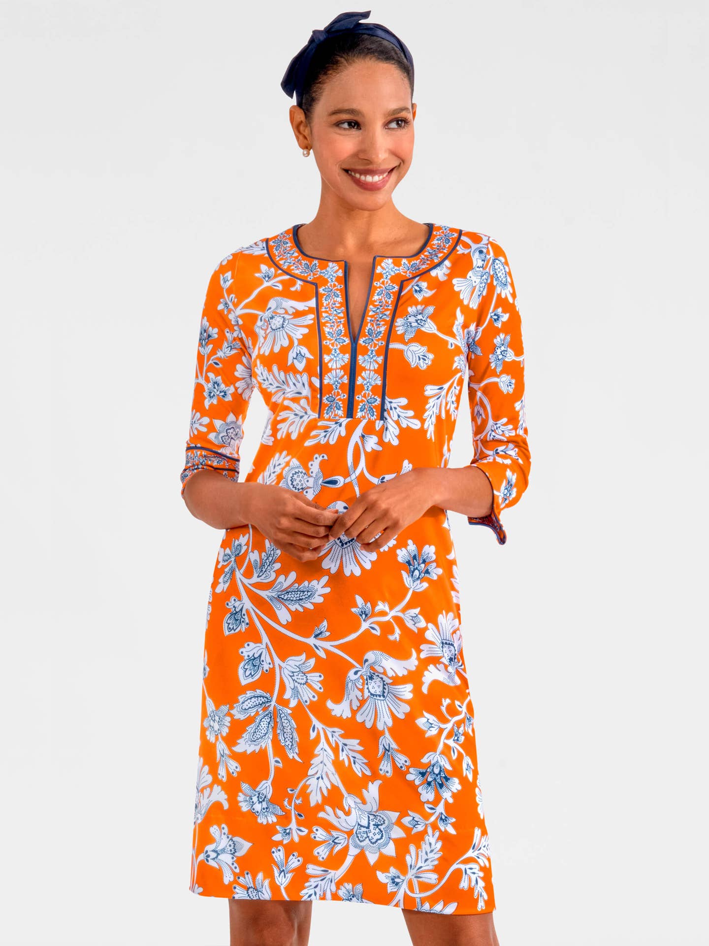 Gretchen Scott Designs Split Neck Dress