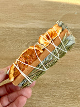 Load image into Gallery viewer, White Sage Sticks w/ Orange Slices, Cinnamon &amp; Rosemary
