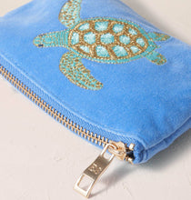 Load image into Gallery viewer, Turtle Conservation Coin Purse - Caribbean Blue Velvet
