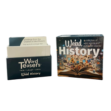 Load image into Gallery viewer, Word Teaser - Weird History open box with cards
