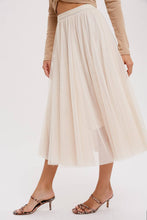 Load image into Gallery viewer, Tulle Midi Skirt - Shell
