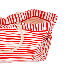 Load image into Gallery viewer, Stripe Durham Tote  - White/Red
