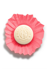 Load image into Gallery viewer, Roger &amp; Gallet Wellbeing Soap 3.5 oz - Red Ginger in pink paper showing branded soap
