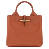 Longchamp Le Roseau Sleek Top Handle Handbag  Small Bark