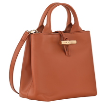 Load image into Gallery viewer, Longchamp Le Roseau Sleek Top Handle Handbag  Small Bark
