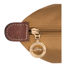 Load image into Gallery viewer, close up of gold zipper pull with Longchamp logo

