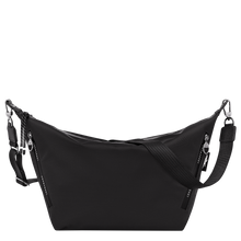 Load image into Gallery viewer, Longchamp Le Pliage Energy Crossbody Bag in Black showing silver zipper pulls and black removable straps 
