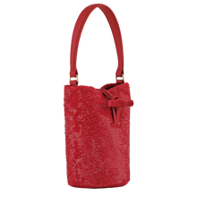 Load image into Gallery viewer, Longchamp Le Roseau Sparkling Handbag - Red
