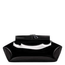 Load image into Gallery viewer, Longchamp Le Roseau Glossy S Leather Clutch Pouch in glossy Black with black hardware
