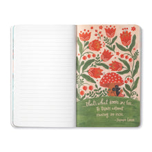 Load image into Gallery viewer, open journal with color insert with quote 
