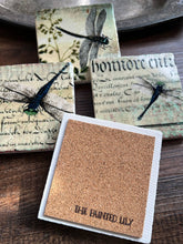 Load image into Gallery viewer, four coasters one turned over to show cork backing

