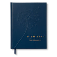 Wish List Life Plans, Big Dreams, and Things I Really Want to Do Book blue cover with design