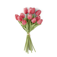 Load image into Gallery viewer, Real Touch 13 Inch Mini Tulip Bundle - 12 Stems rose pink
