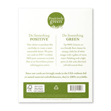 Load image into Gallery viewer, back of a Positively Green greeting card
