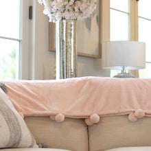 Load image into Gallery viewer, Cozy Pom Pom Throw - Light Pink
