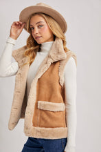 Load image into Gallery viewer, Faux Suede Trim Vest - Tan
