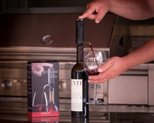 Load image into Gallery viewer, person using the VinOstream  On Bottle Aerator and Non Drip Dispenser
